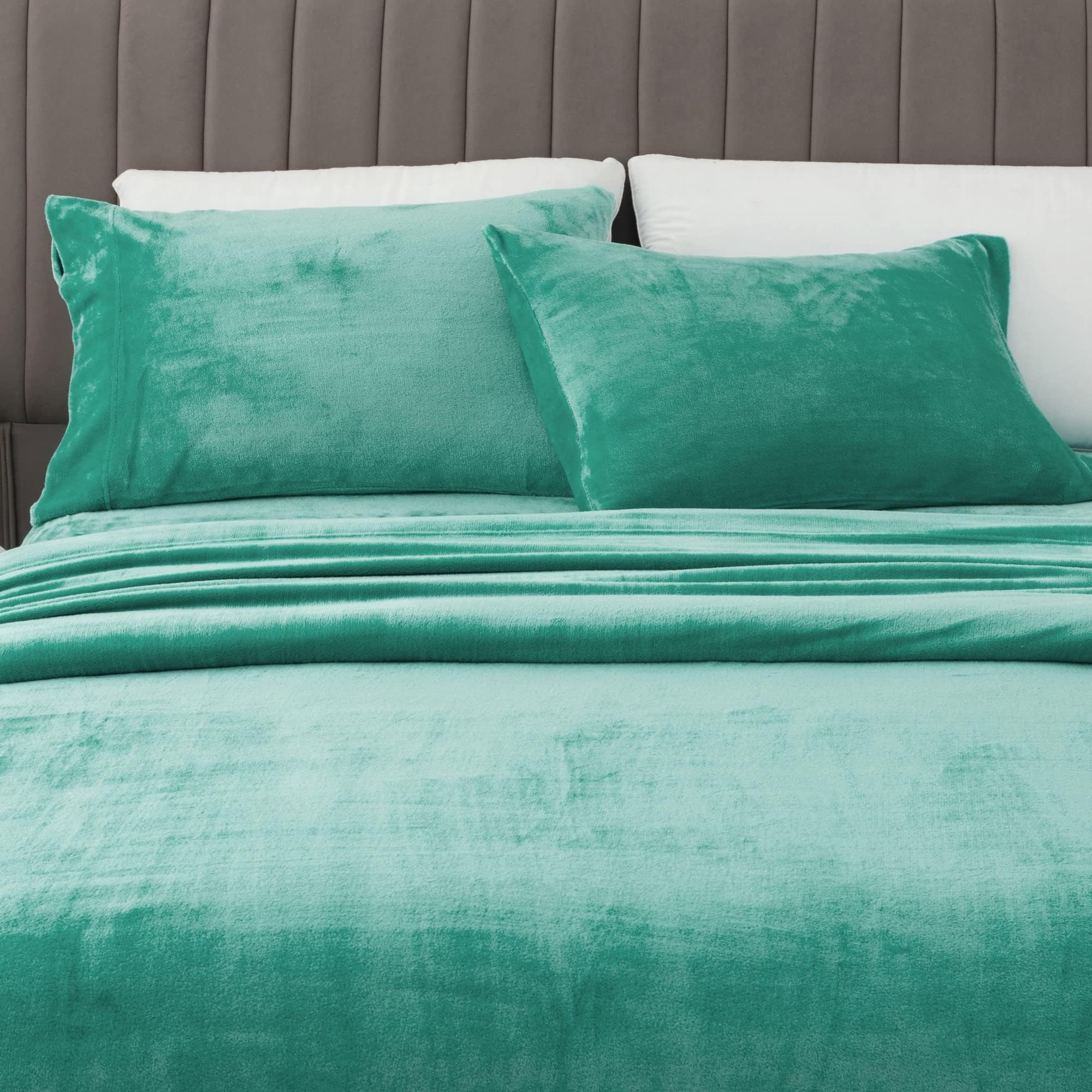 Great Bay Home Micro Fleece Extra Soft Cozy Velvet Plush Solid Sheet Set Deluxe Bed Sheets With Deep Pockets Velvet Luxe Collect