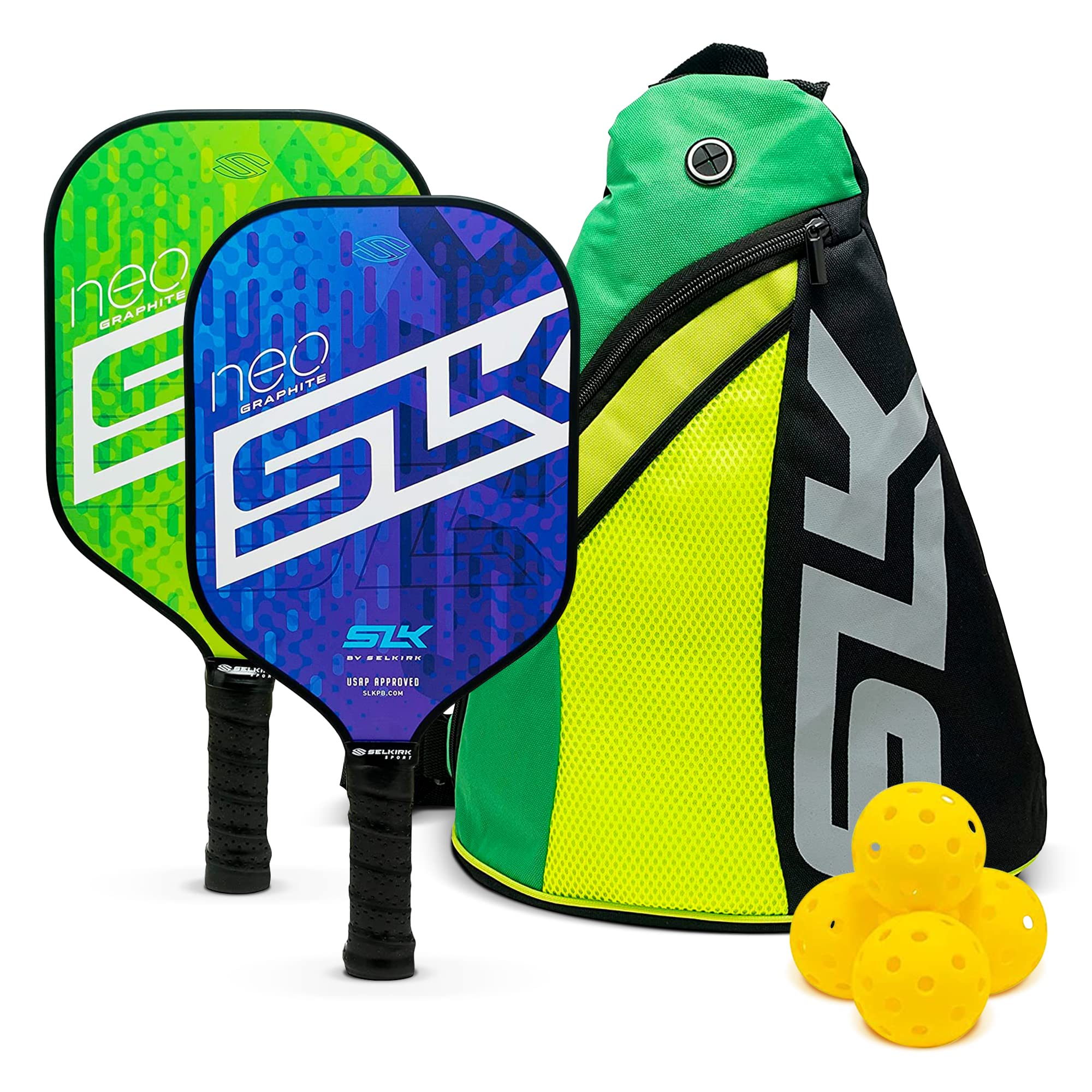 Slk Neo 2.0 By Selkirk Pickleball Paddle  Features A Graphite Face, Sx4 Honeycomb Core, And Spinflex Textured Surface For Tracti