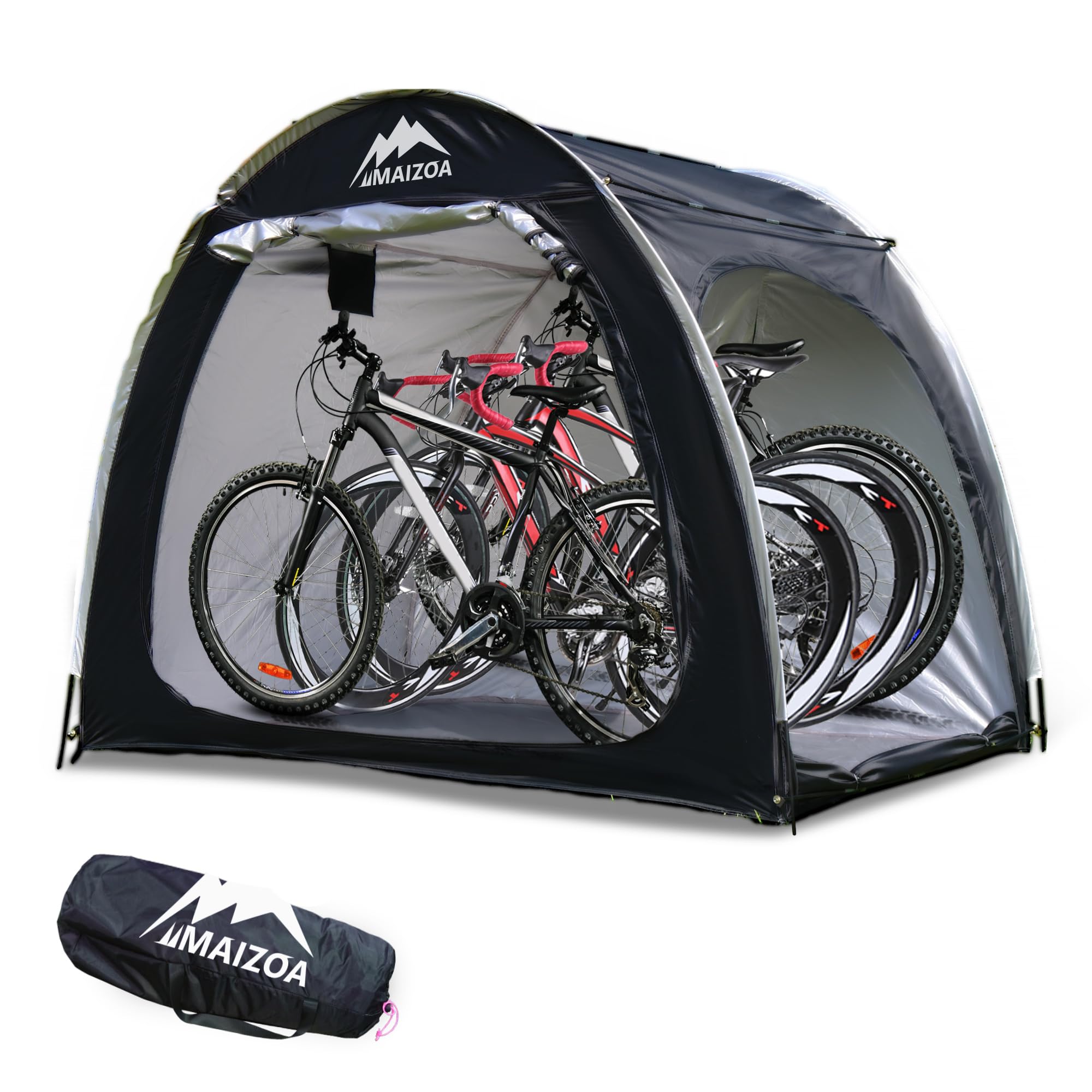 Maizoa Outdoor Bike Covers Storage Shed Tent,210D Oxford Thick Waterproof Fabric,Outdoor Aluminum Alloy Bracket Bicycle Storage