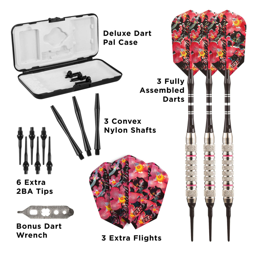 Viper By Gld Products Desert Rose Soft Tip Darts With Storage/Travel Case, 16 Grams,Pink,20-0600-16