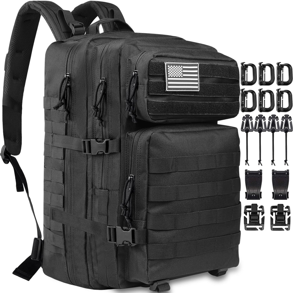 Createy Military Tactical Backpack, Large Army 3 Day Assault Pack 45L Molle Bag Rucksack Bug Out Bag Daypacks With Molle System