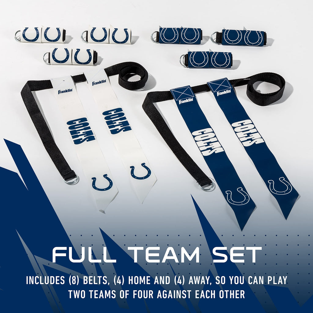 Franklin Sports Nfl Indianapolis Colts Flag Football Sets - Nfl Team Flag Football Belts And Flags - Flag Football Equipment For