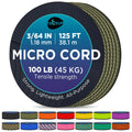 Teceum Micro Paracord - Army Green - 1.18 Mm X 125 Ft - Micro Utility Cord - Thin Braided Paracord Rope Nylon Polyester - Wind C