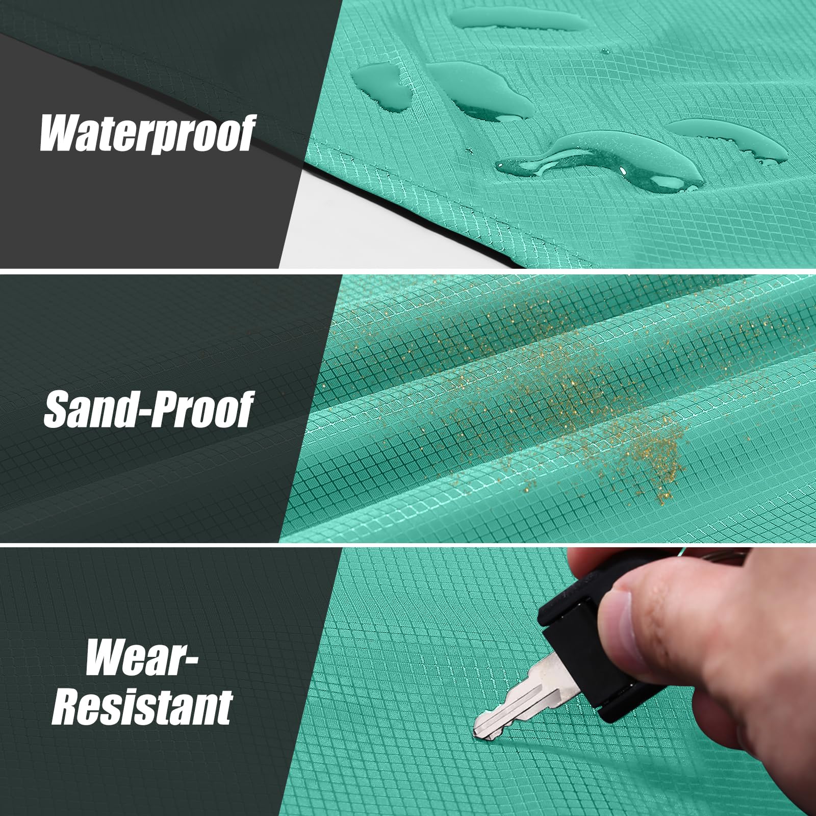 Odoland Pocket Blanket Picnic Blanket, 71 X 63 Sandproof Waterproof Outdoor Beach Blanket With Portable Bag, Foldable Lightweigh