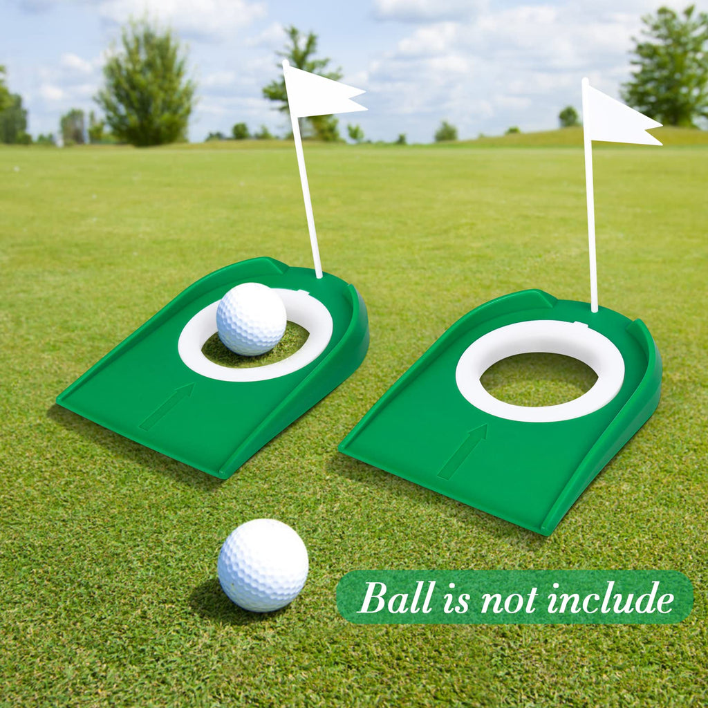 Hooqict 2 Pack Golf Putting Cup With Flag Indoor Practice Training Aids Plastic Golf Putting Hole Putter Regulation Cup For Kids
