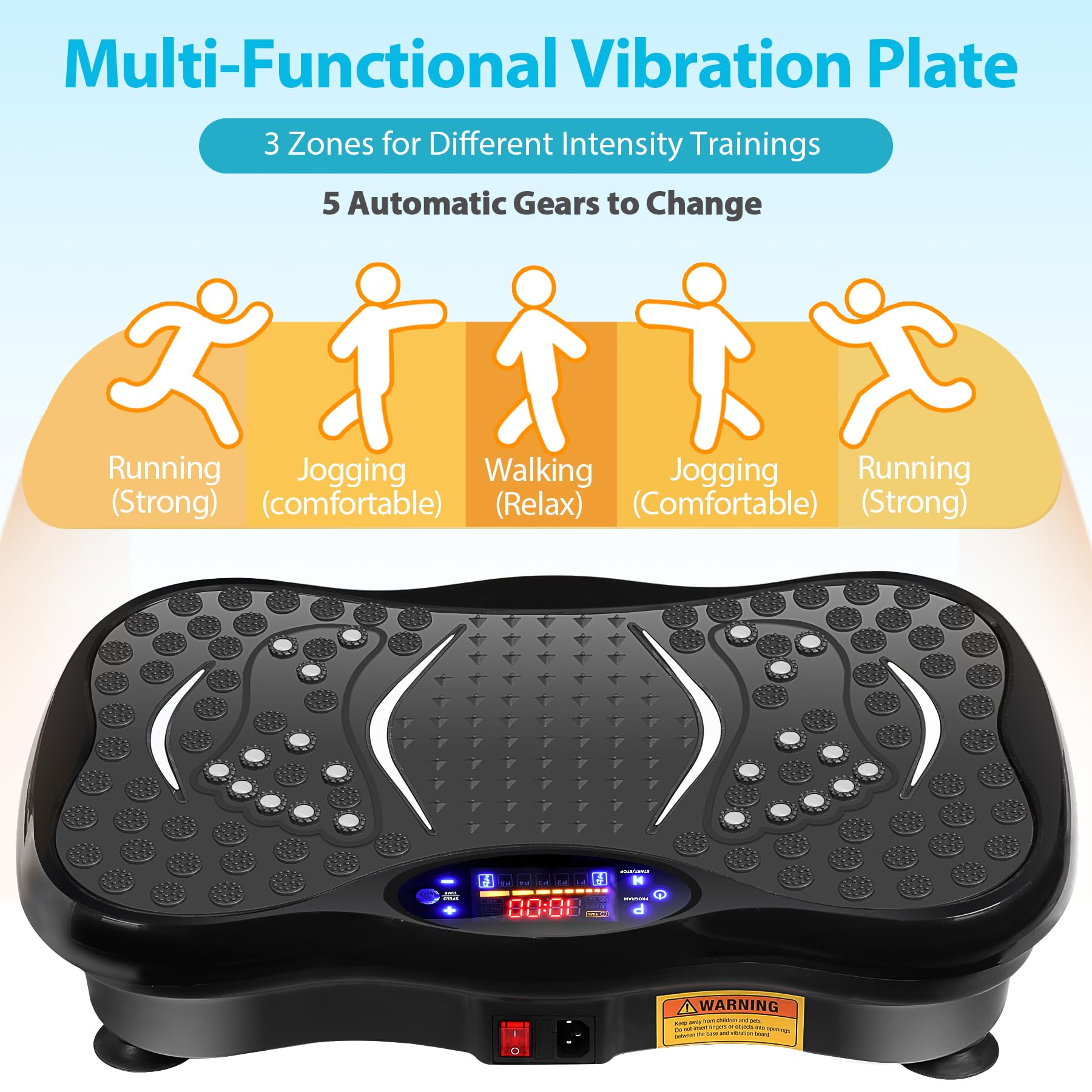 Vibration Plate Exercise Machine, Shaking Whole Body Workout Vibration Platform Lymphatic Drainage, Power Waver Vibrate Stand Ma