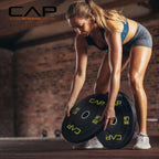 CAP Barbell 190 LB Economy Olympic Bumper Plate Set with Color Logo | Black