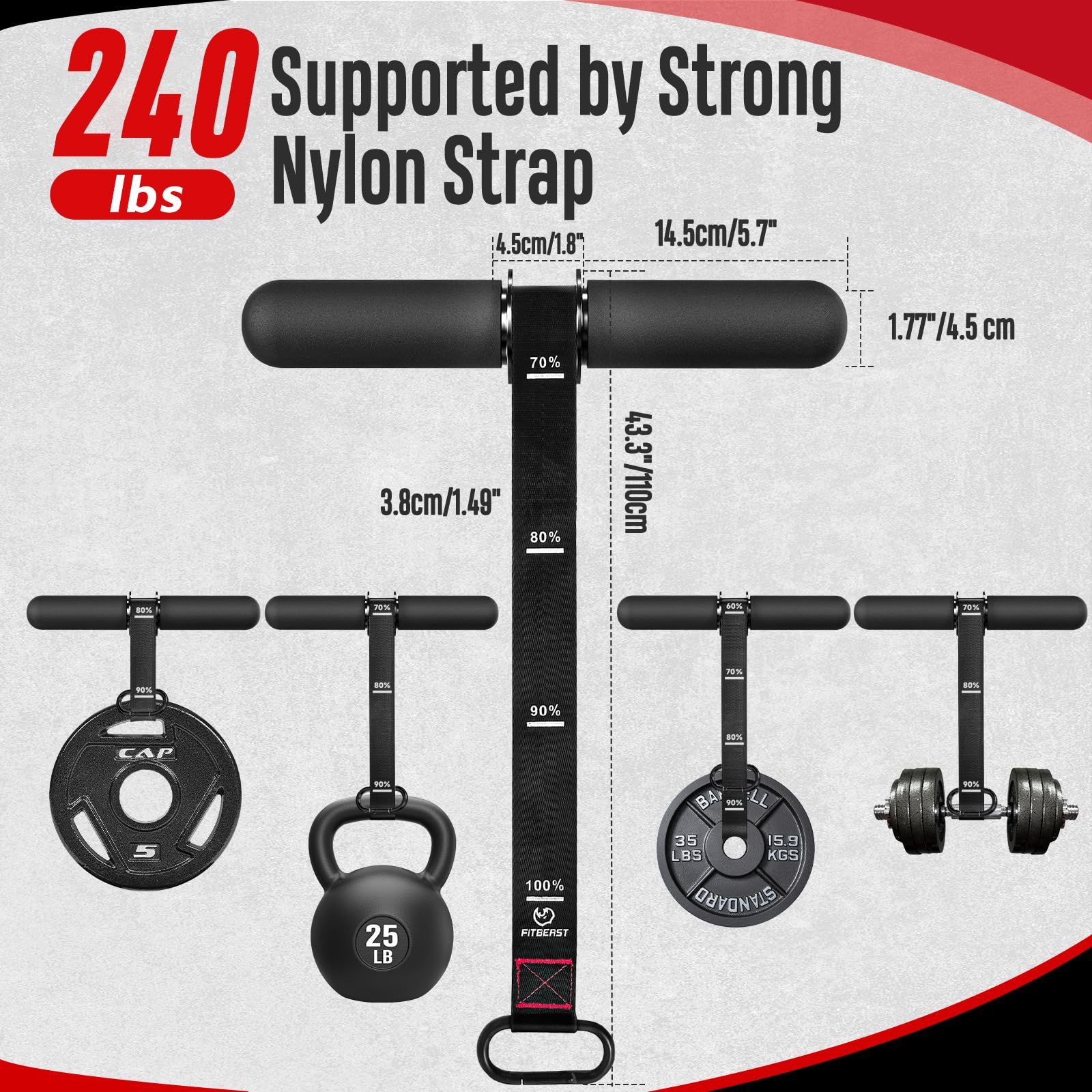 FitBeast Forearm Strengthener & Exerciser, Wrist Roller with Thicker Handle, Trainer with Adjustable Strap - Ideal for Grip Stre