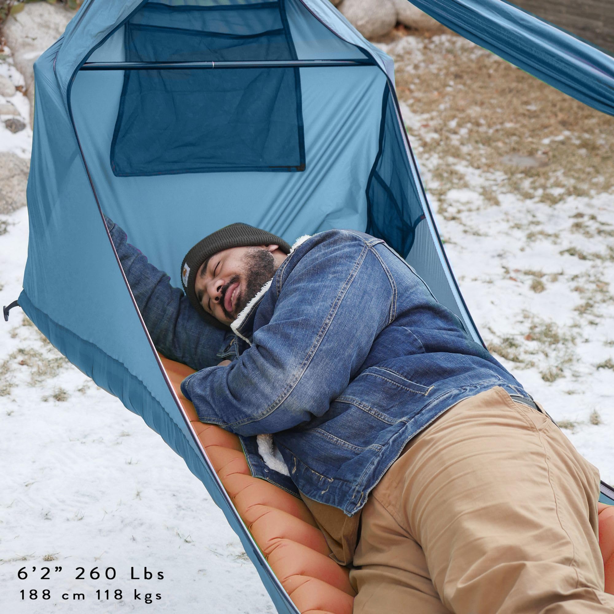 Haven Tent Xl Lay Flat Hammock Tent - Waterproof Tent & Camping Hammock With Mosquito Net - Includes Insulated Pad And Rainfly -