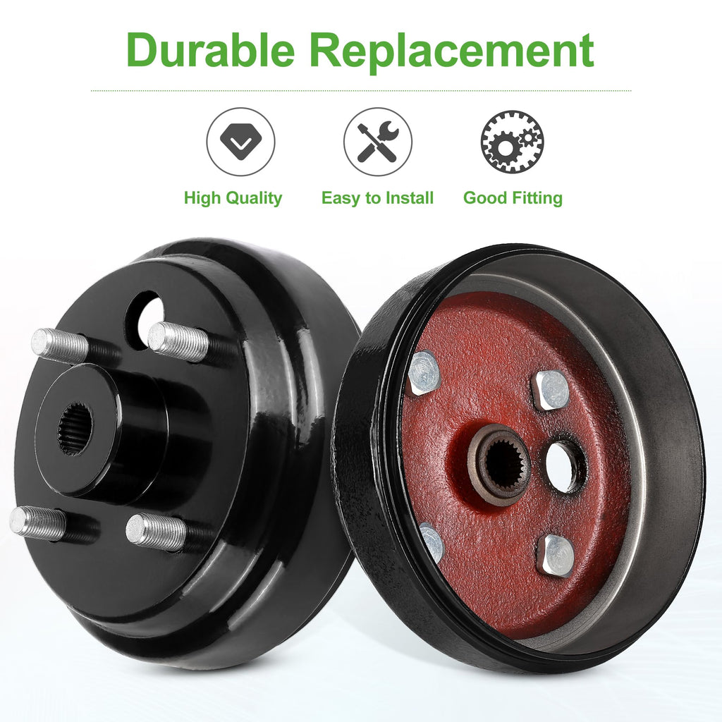 10L0L Golf Cart Brake Drum Hub Assembly (Electric) For Ezgo Txt Replaces Oem# 19186G1P, 2-Pack