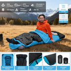 Atepa Bulwark 300 50? Down Sleeping Bag For Adults, 650Fp Recycled Ultralight 3 Season Compact Sleeping Bags With Compression Sa