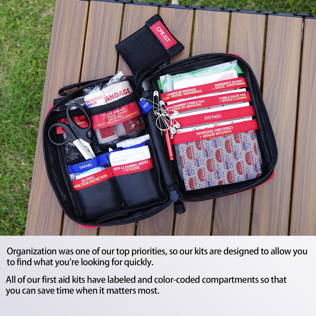 ?2023 Upgrade?Compact First Aid Kits,Portable First Aid Kit With Labelled Compartments Molle System Medical Kit For Car, Hiking,