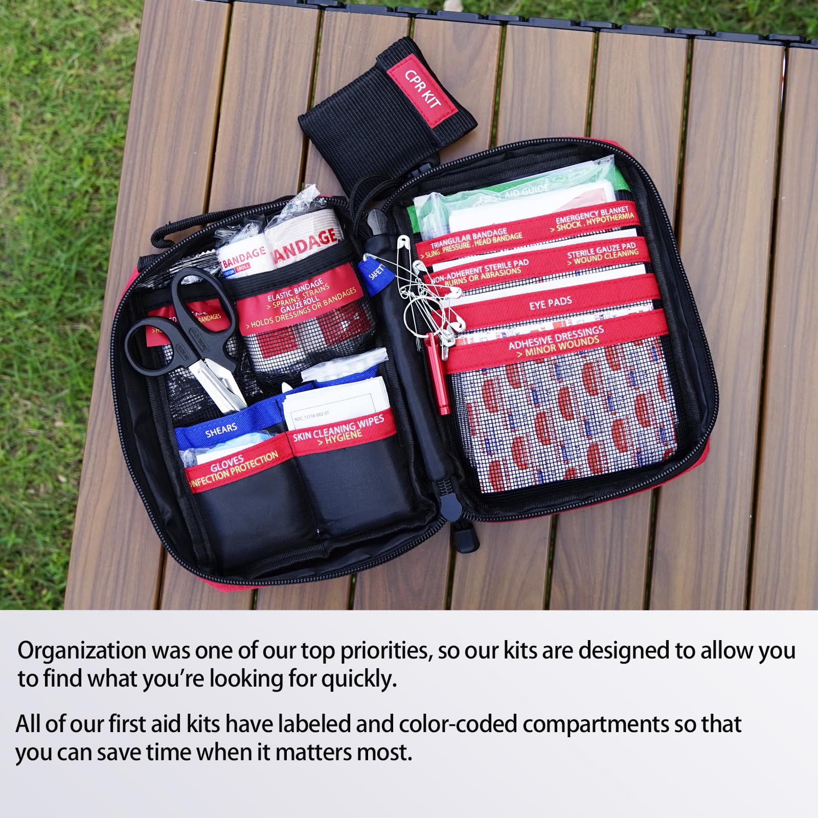 ?2023 Upgrade?Compact First Aid Kits,Portable First Aid Kit With Labelled Compartments Molle System Medical Kit For Car, Hiking,
