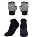 Cosmos NonSlip Yoga Gloves And Socks Set Pilates Socks & Gloves Set For Women, Barre, Ballet, Bikram Training & Workouts (Black