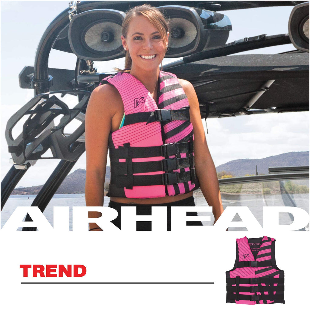 Airhead Womens Trend Life Jacket, Coast Guard Approved, X-Small, Pink