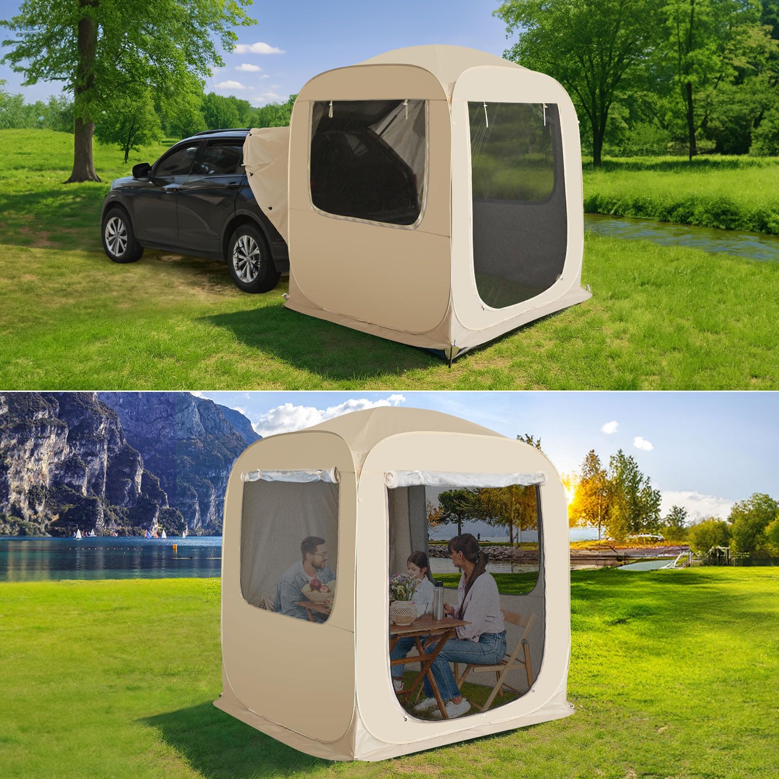 Alvantor Pop Up Screen House, 4 In 1 Outdoor Camping Tent,6'X6'Screen Room With Mosquito Netting &Waterproof Pvc, Suv Tent With