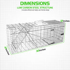 Szhlux 32'' Live Animal Cage Trap, Heavy Duty Folding Raccoon Traps, Humane Cat Trap For Stray Cats, Raccoons, Squirrel, Skunk,