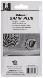 T-H Marine Dp-1-Dp Self-Retaining Boat Transom Drain Plug - Black