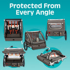 Retrospec Rover Plus Bike Trailer for Kids - Foldable Single/Double Passenger Design with 5-Point Safety Harness, Weather-Resist