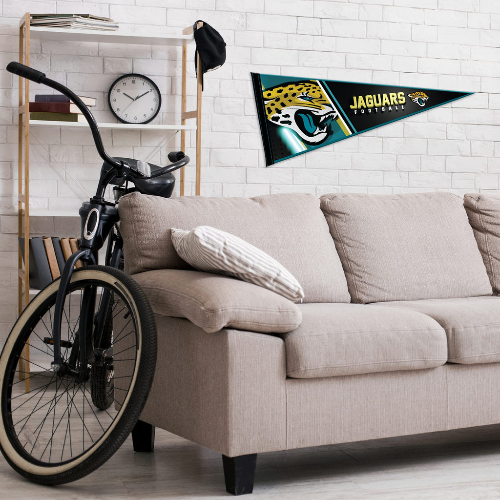 Rico Industries Nfl Football Jacksonville Jaguars Primary 12'' X 30'' Felt Wall D  Cor Pennant - Great For Home/Bed Room/Man Cav