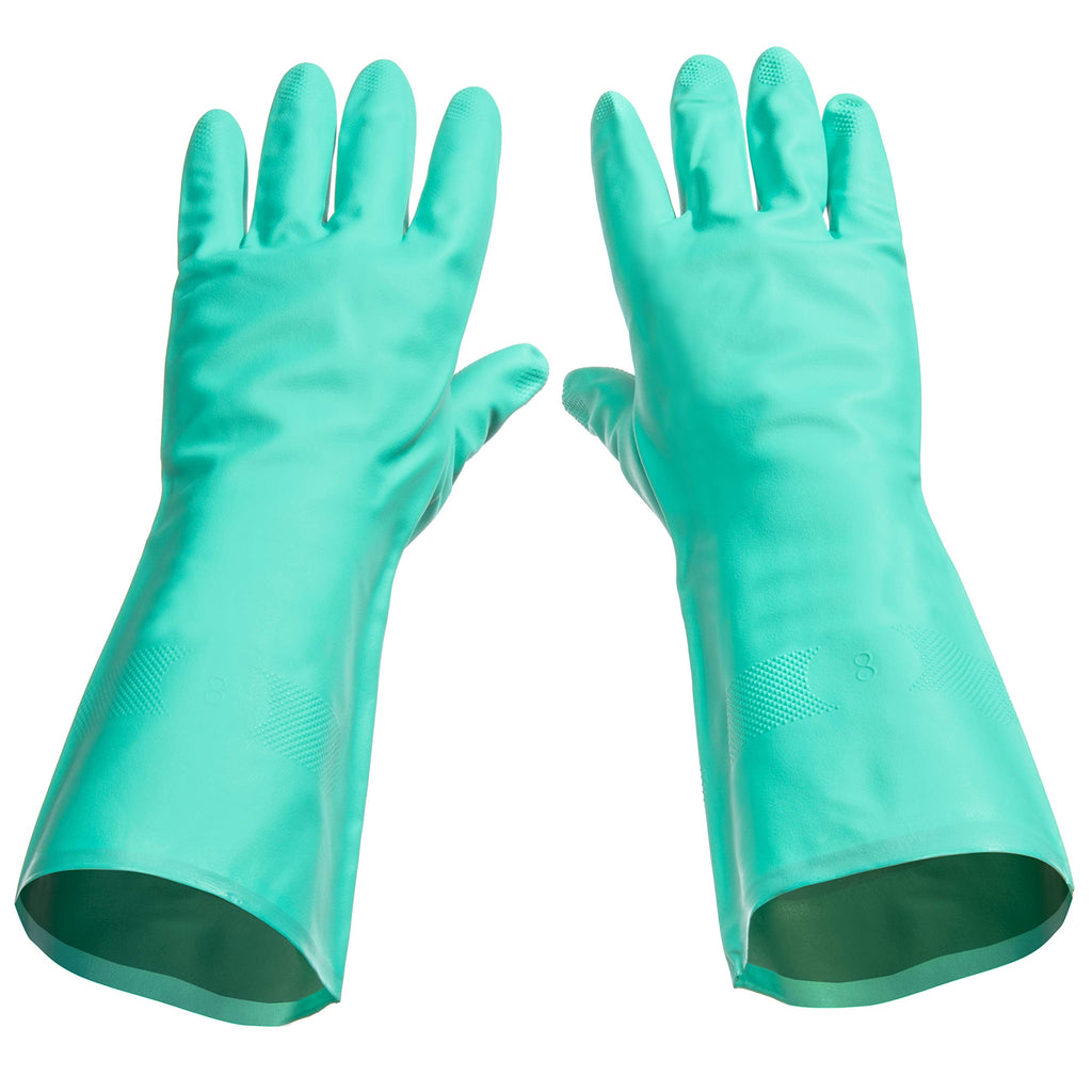 Tusko Products Best Nitrile Rubber Cleaning, Household, Dishwashing Gloves, Latex Free, Vinyl Free, Reusable Not Disposable, Ext