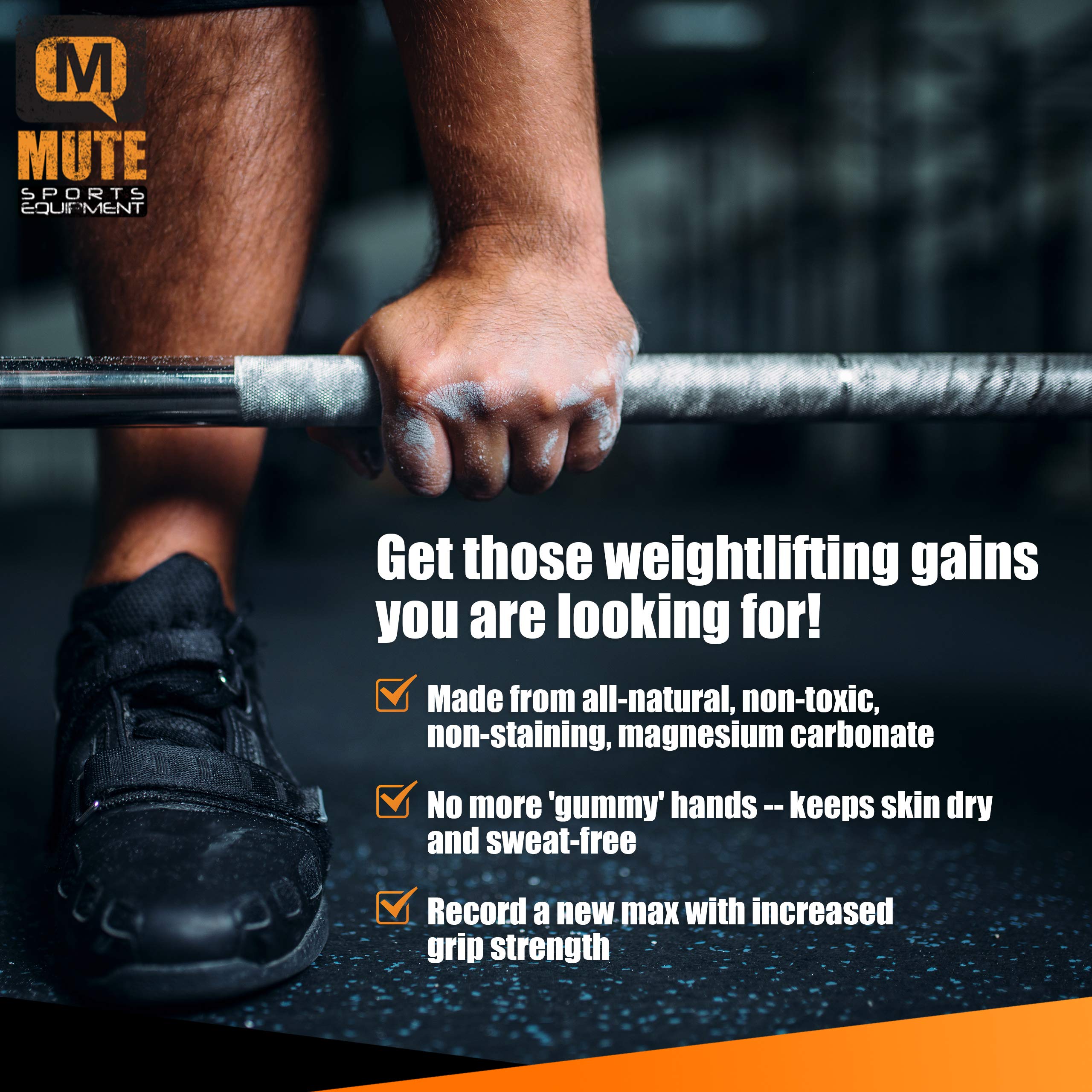 Mute  Athletic Gym Chalk - Increase Grip Strength - For Bouldering, Rock Climbing, Gymnastics, Functional Fitness, Weight-Liftin