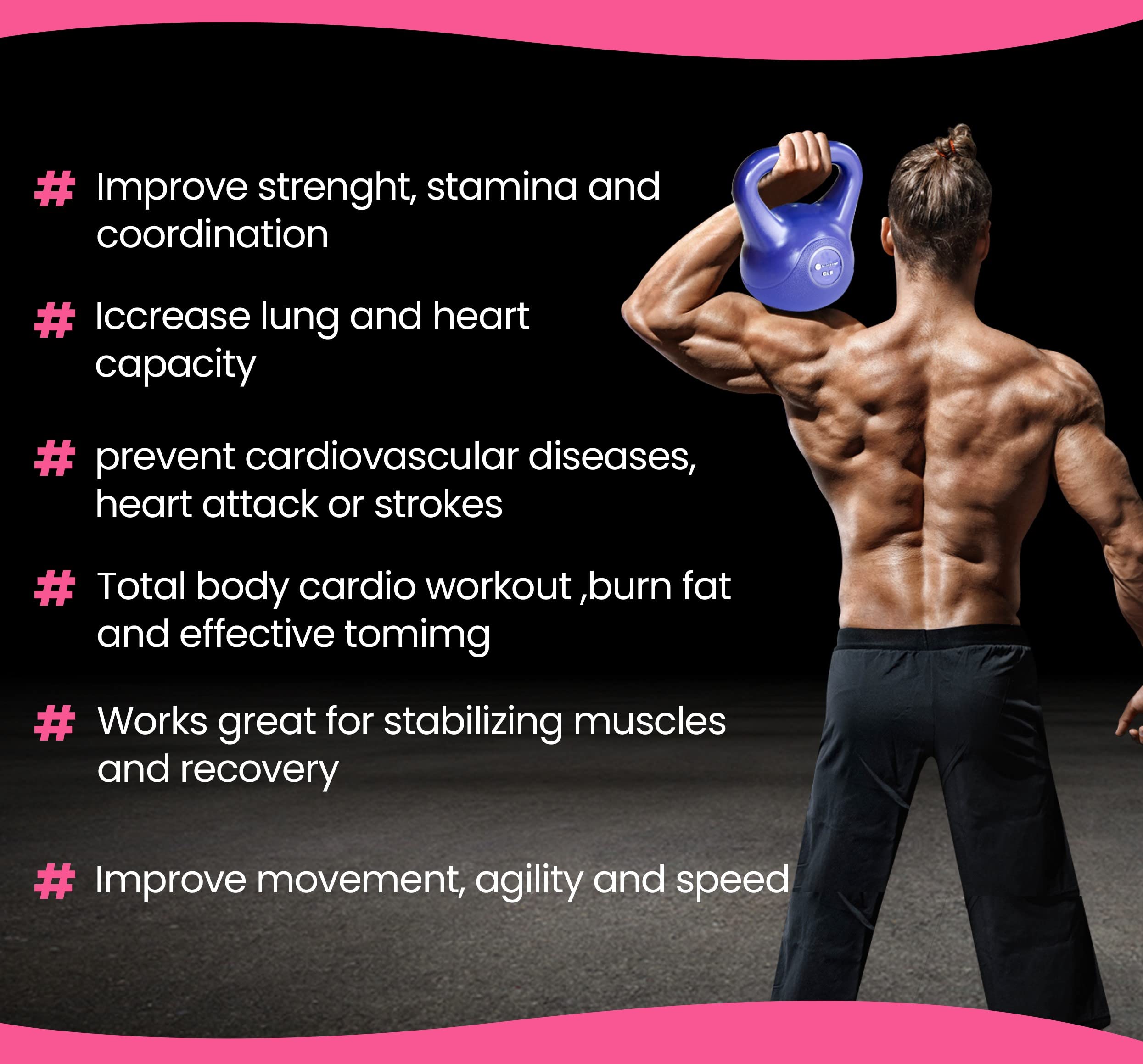 Gymenist Exercise Kettlebell Fitness Workout Body Equipment Choose Your Weight Size (10 Lb)