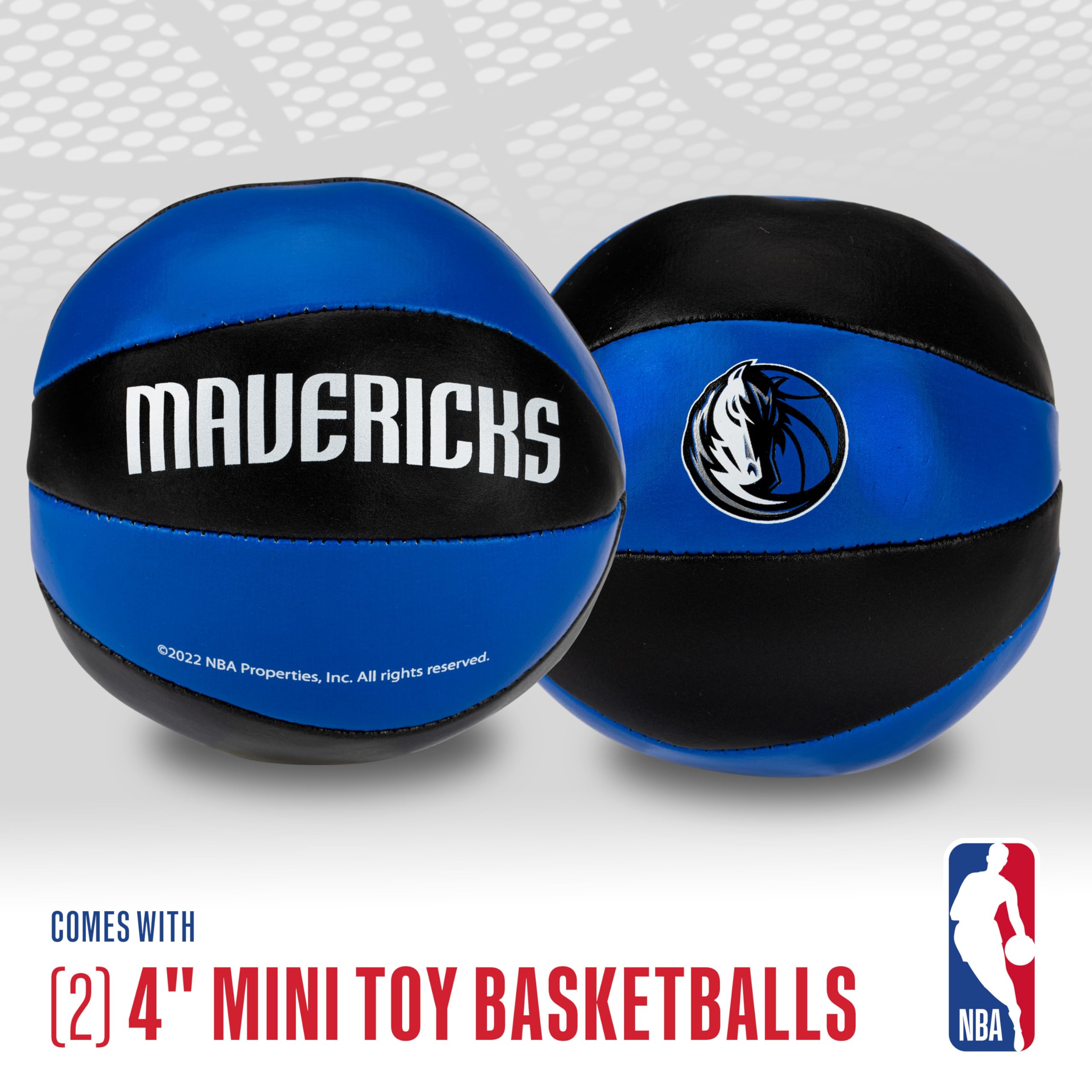 Franklin Sports Nba Dallas Mavericks Toy Basketballs - 2 Pack Of Kids Soft Mini Basketballs For Over The Door + Indoor Hoops - N