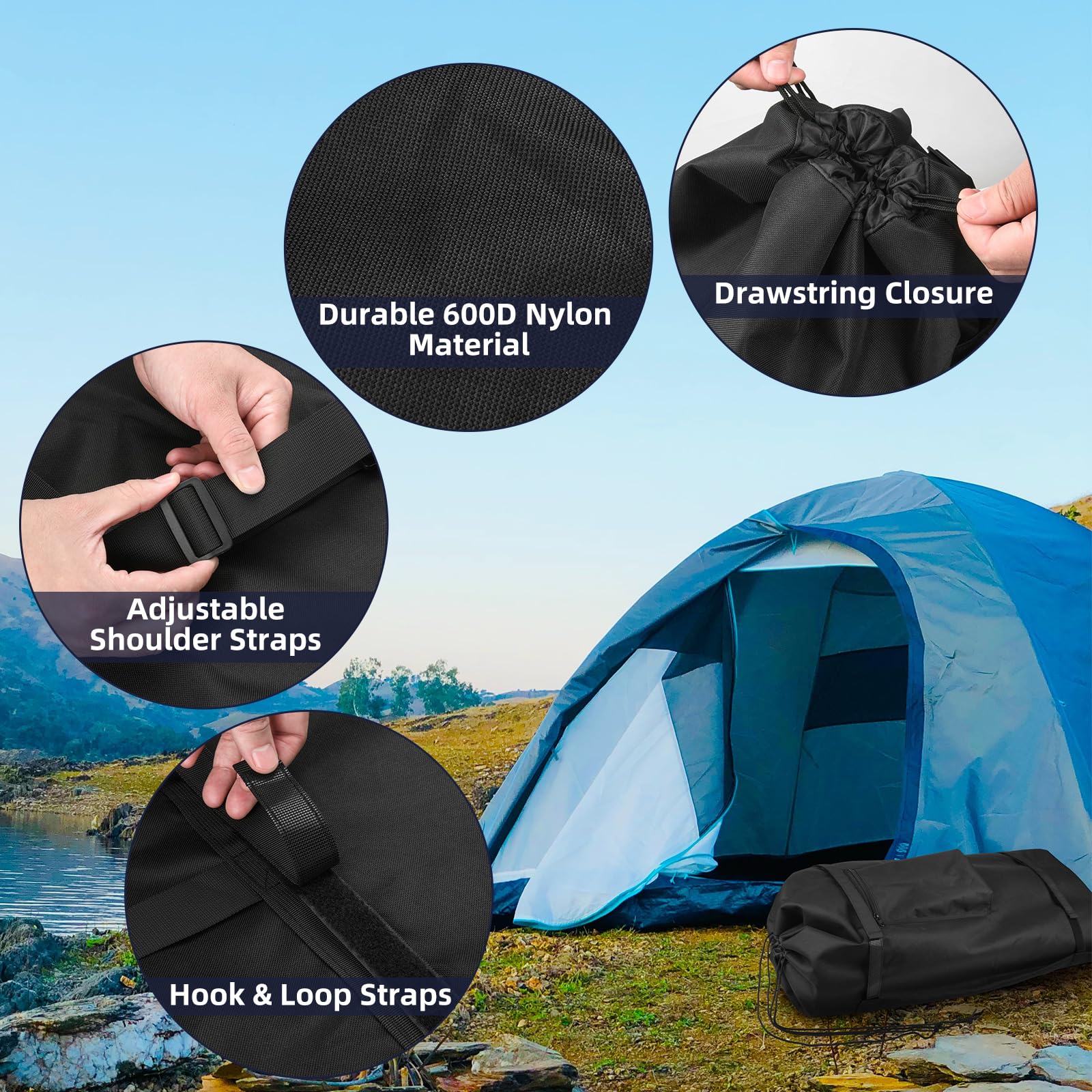 Xxerciz Storage Bag For Coleman Sundome Camping Tent, Foldable Travel Tent Carry Bag Relpacement Bag With Adjustable Shoulder St