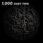 Viper Dart Accessory: Tufflex S.S. (Super Short) 2Ba Thread Soft Tip Dart Points, Black, 1000 Pack