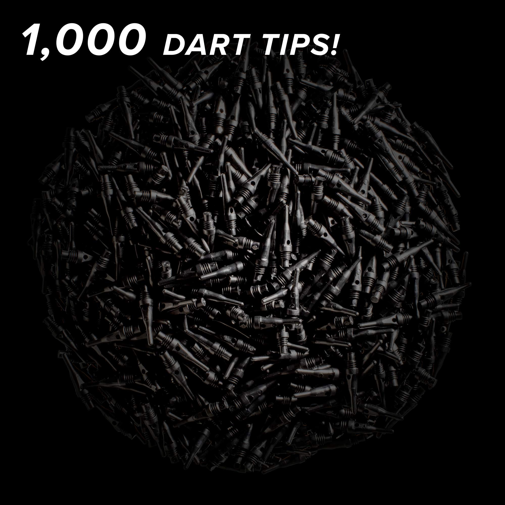 Viper Dart Accessory: Tufflex S.S. (Super Short) 2Ba Thread Soft Tip Dart Points, Black, 1000 Pack