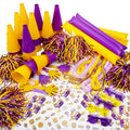 Soulchen 180 Pcs Yellow Purple Team Spirit Accessories Bulk Field Day Accessories Pep Rally Color War Camp Spirit Events Party I
