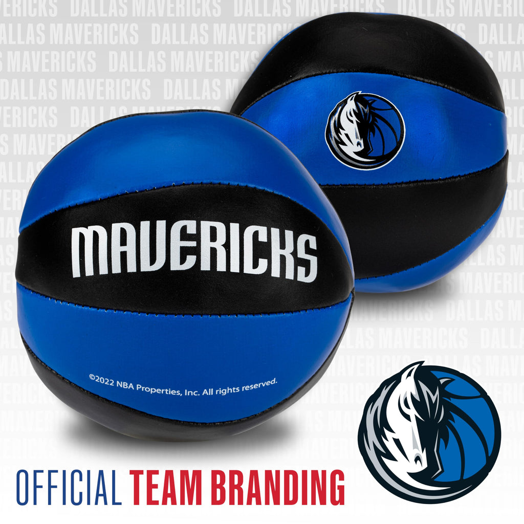 Franklin Sports Nba Dallas Mavericks Toy Basketballs - 2 Pack Of Kids Soft Mini Basketballs For Over The Door + Indoor Hoops - N