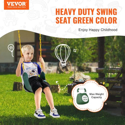 2-Pack Swing Seats, Support 300 Lbs Swings Replacement For Outdoor Swing Set, With 66 Inch Coated Chains And Snap Hooks, Swing S