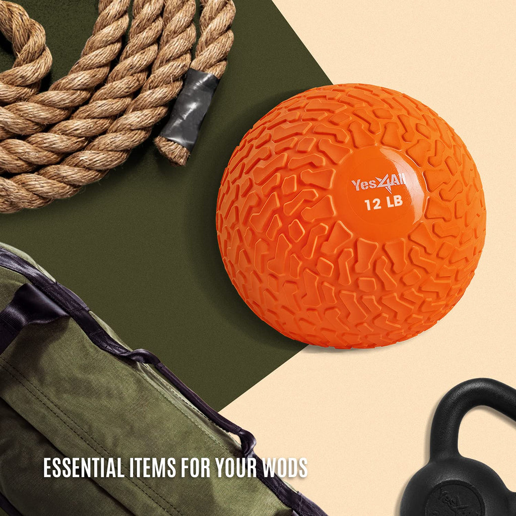 Yes4All Slam Balls (Orange) 12Lbs For Strength And Hiit Workout - Slam Medicine Ball (Yrhj)