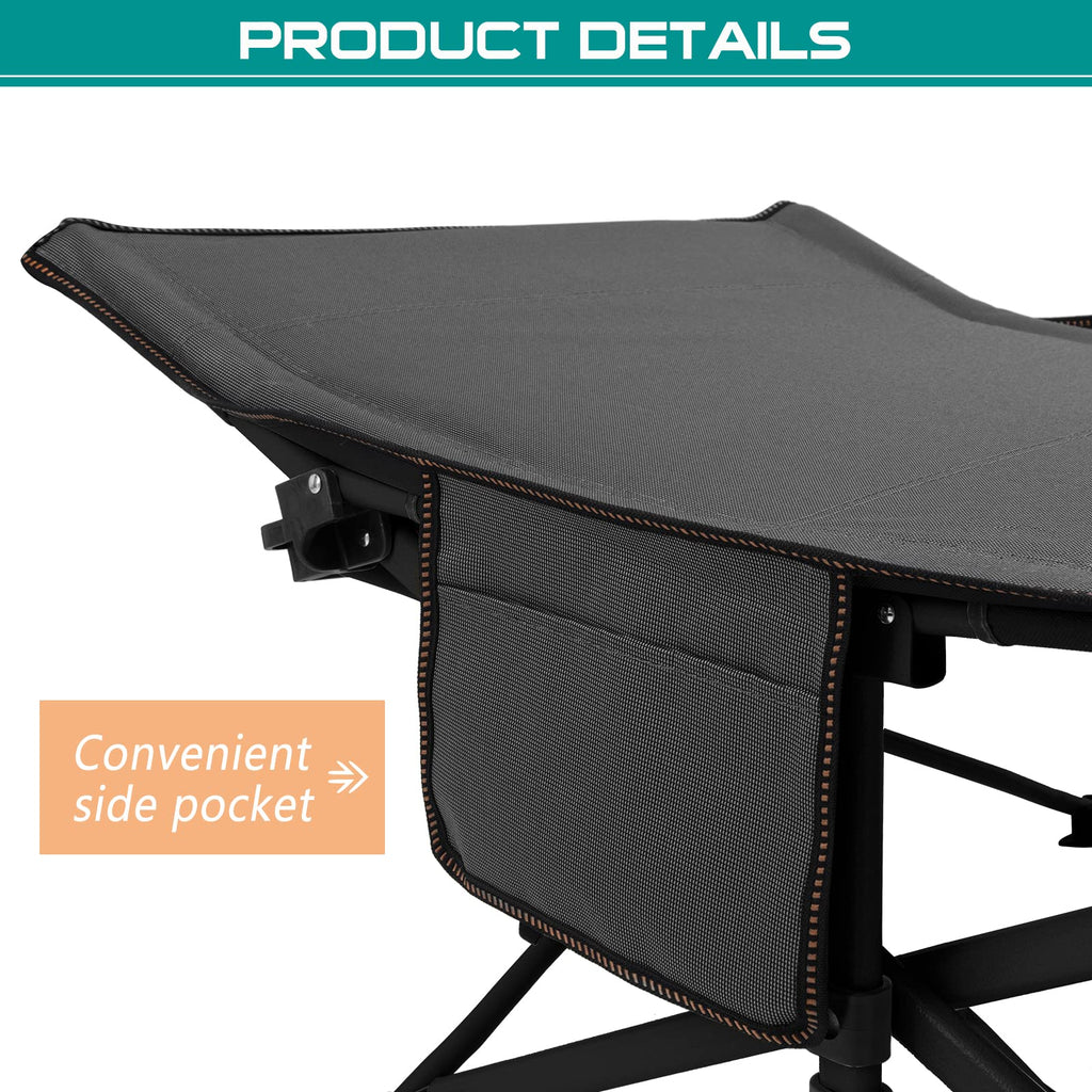 Lilypelle Folding Camping Cot Xl, Heavy Duty Sleeping Cots With Carry Bag, Double Layer Oxford Portable Travel Camp Cots For Hom