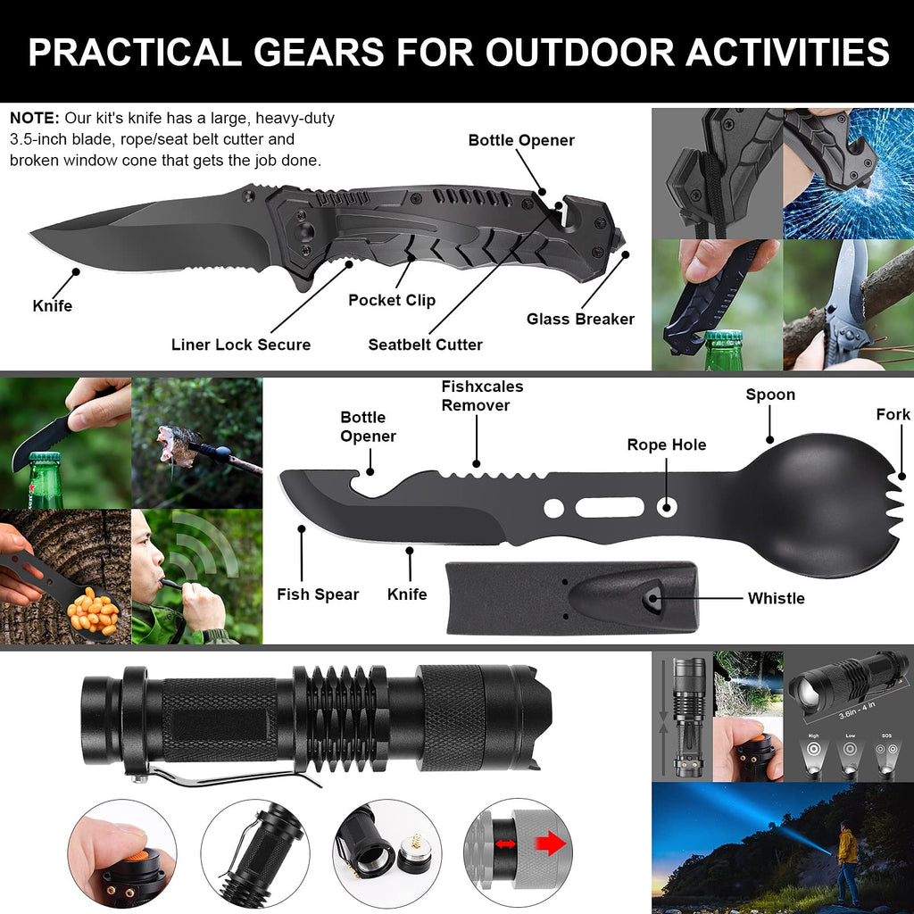 Gifts For Man Dad Husband, 210 Pcs Survival First Aid Kit, Professional Survival Gear Camping Essentials Emergency Medical Goods