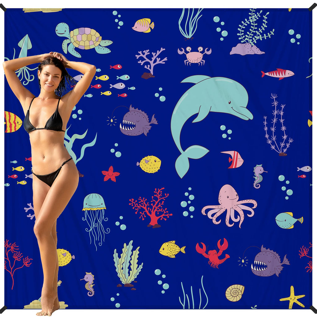 Bydoll Beach Blanket Waterproof Sandproof 78''  81'' 1-5 Adults Oversized Lightweight Large Picnic Mat Waterproof Sandproof Blan