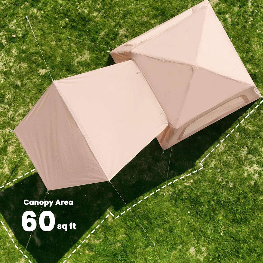 Inflatable Tents With Canopy, Blow Up Tent For Camping 2-4 People, Waterproof Glamping Camping Tents For Outdoors, Air Blow Up T