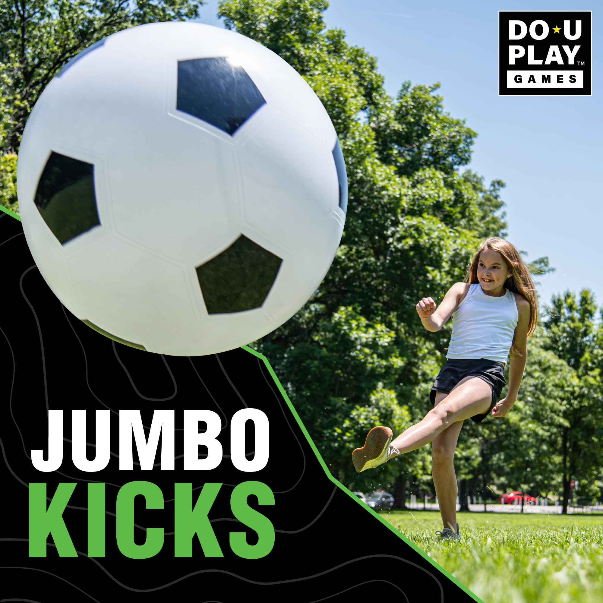 Hape Do-U-Play Games Jumbo Soccer Ball, 30    Diameter, Superior Rubber Durable Heavy-Duty Material