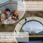 Naturehike Opalus Tunnel Tent With Vestibule, Waterproof 2-3 Person Backpacking Tent, Double Layer Tents For Camping
