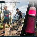 FITLY Soft Flask - 8.5 oz (250 ml) - Shrink As You Drink Pocket Soft Water Bottle for Hydration Pack/Running Vest - Folding Wate