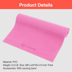 Primasole Yoga Mat With Carry Strap For Yoga Pilates Fitness And Floor Workout At Home And Gym 1/3 Thick (Azlea Pink Color) Pss9