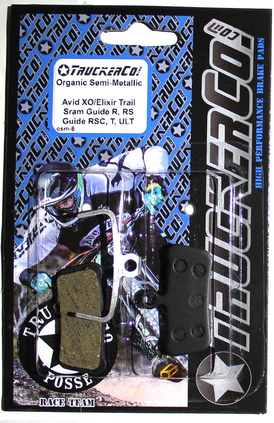Truckerco Organic Semi-Metallic Disc Brake Pads Compatible With Sram Avid Elixir Trail X0 Trail Elixir 7/9 Trail, Guide, Guide R