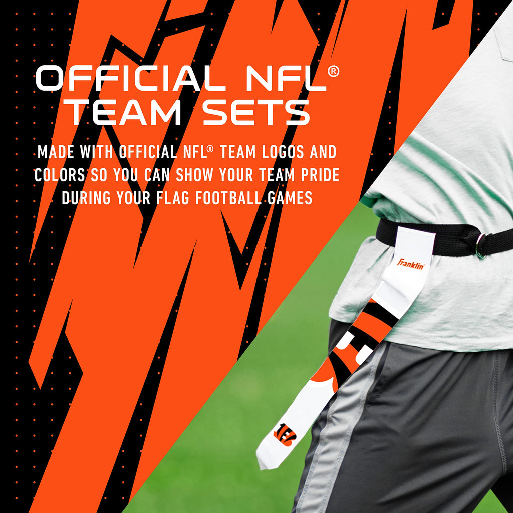 Franklin Sports Nfl Cincinnati Bengals Flag Football Sets - Nfl Team Flag Football Belts And Flags - Flag Football Equipment For