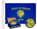 G128 Oregon State Flag  3X5 Ft  Double Toughweave Series Double Sided Embroidered 210D Polyester  Embroidered Design, Indooroutd