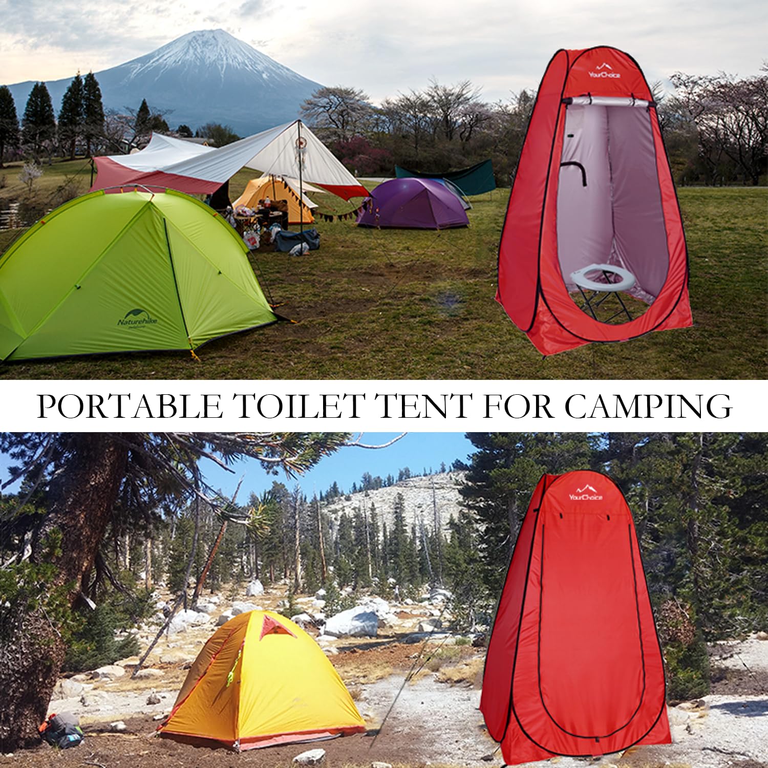 Your Choice Pop Up Privacy Shower Tent - Portable Changing Tent For Camping, Beach & Hiking - 6.2Ft Lightweight With Carry Bag,