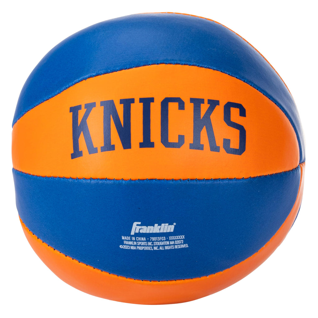 Franklin Sports Nba New York Knicks Toy Basketballs - 2 Pack Of Kids Soft Mini Basketballs For Over The Door + Indoor Hoops - Nb