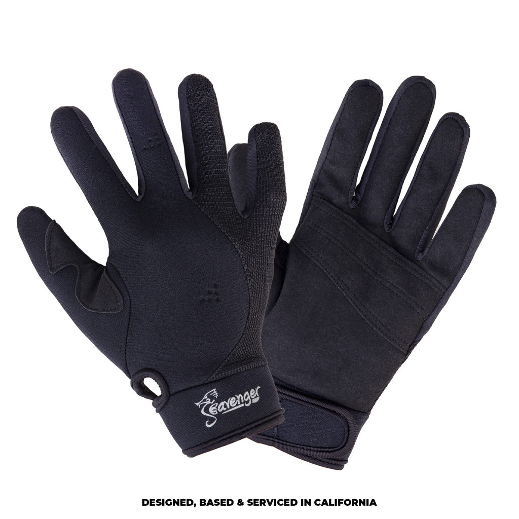Seavenger Abyss Dive Gloves  1.5Mm Neoprene Mesh  Scuba Diving, Wakeboarding, Spearfishing (Black, X-Large)