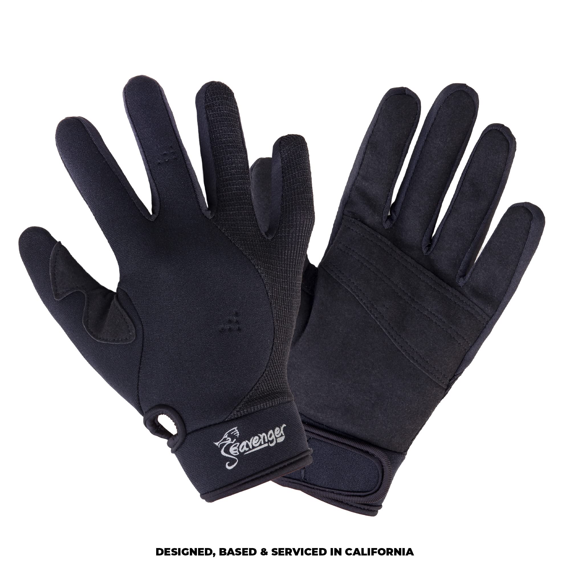 Seavenger Abyss Dive Gloves  1.5Mm Neoprene Mesh  Scuba Diving, Wakeboarding, Spearfishing (Black, X-Large)